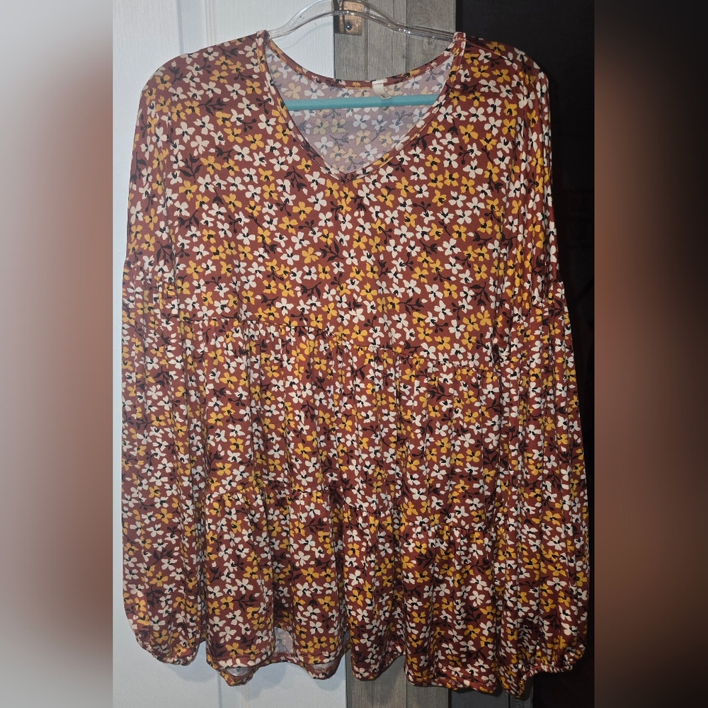Womens Longsleeve Floral Top Size-XL